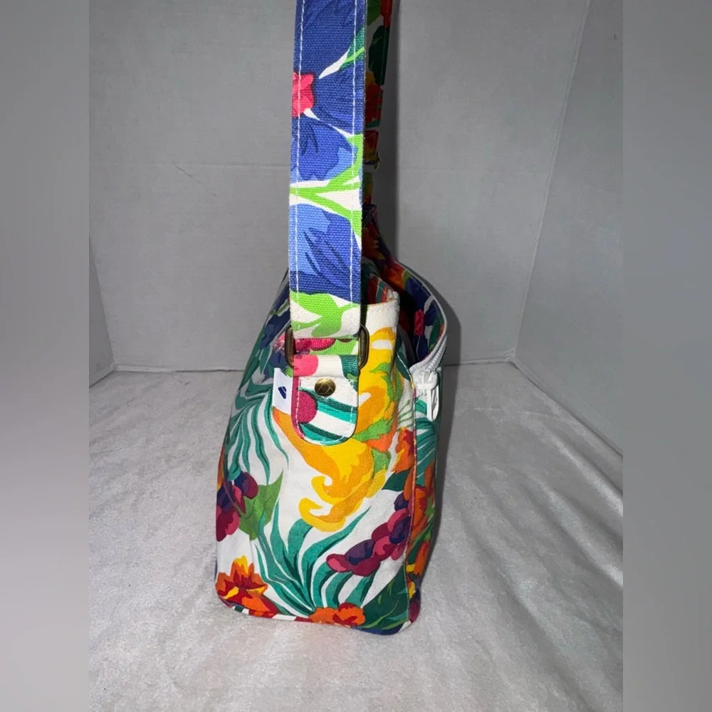 ‼️SOLD‼️90s Liz Claiborne Colorful Tropical Botanical Shoulder/Crossbody Bag - Picture 5 of 14
